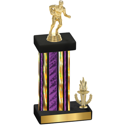 Accented Single Purple Glacier Victory Rugby Trophy