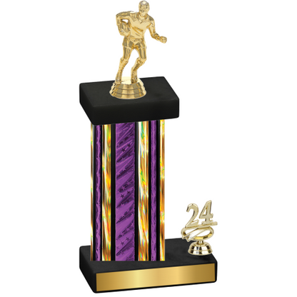 Accented Single Purple Glacier Year Rugby Trophy