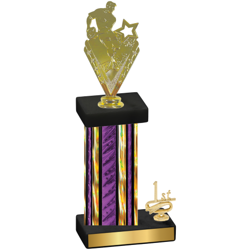 Accented Single Purple Glacier First Place Rugby Trophy