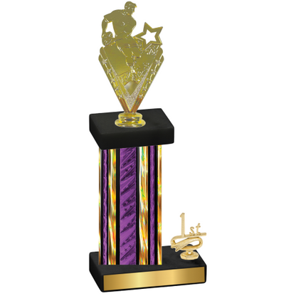 Accented Single Purple Glacier First Place Rugby Trophy