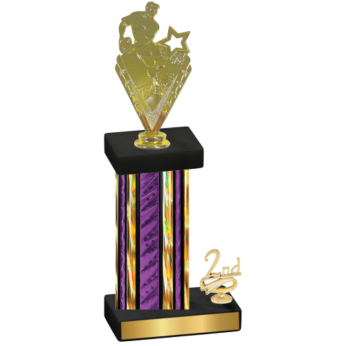 Accented Single Purple Glacier Second Place Rugby Trophy