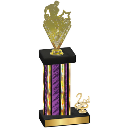 Accented Single Purple Glacier Second Place Rugby Trophy
