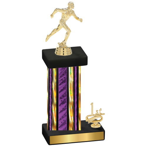 Accented Single Purple Glacier First Place Running Trophy