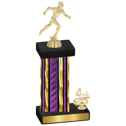 Accented Single Purple Glacier Fourth Place Running Trophy