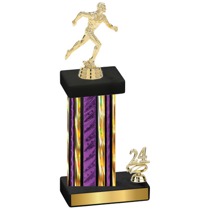 Accented Single Purple Glacier Year Running Trophy