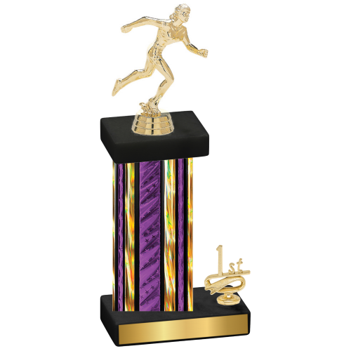 Accented Single Purple Glacier First Place Running Trophy