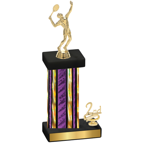 Accented Single Purple Glacier Second Place Tennis Trophy