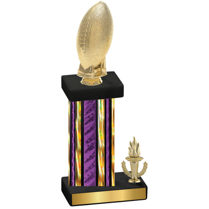 Accented Single Purple Glacier Victory Football Trophy