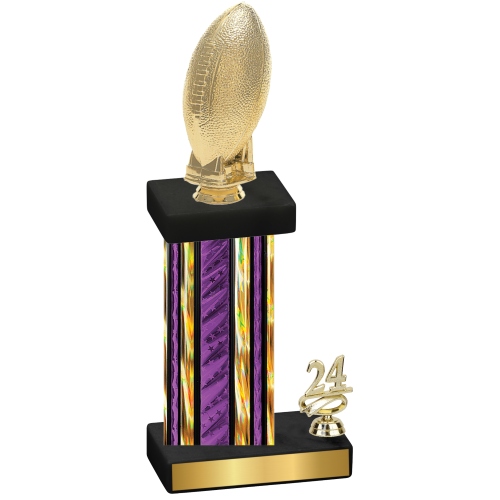 Accented Single Purple Glacier Year Football Trophy