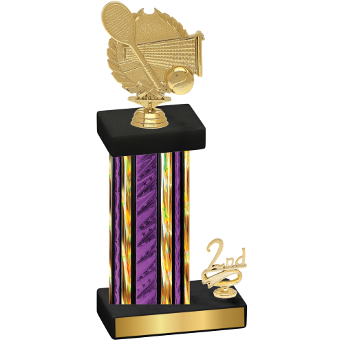 Accented Single Purple Glacier Second Place Tennis Trophy