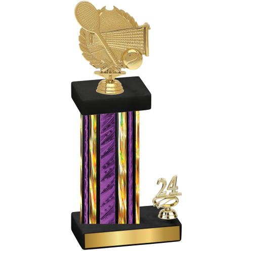 Accented Single Purple Glacier Year Tennis Trophy