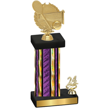 Accented Single Purple Glacier Year Tennis Trophy