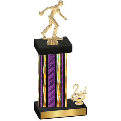 Accented Single Purple Glacier Second Place Bowling Trophy