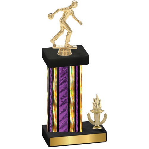 Accented Single Purple Glacier Victory Bowling Trophy