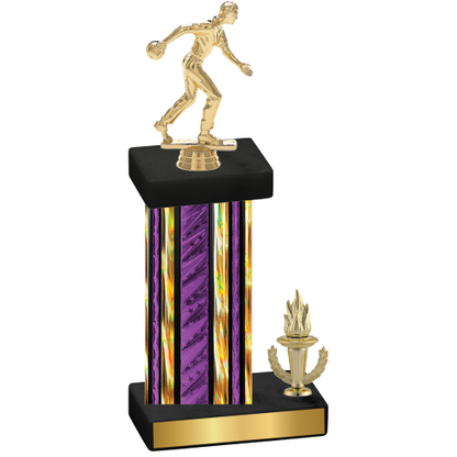 Accented Single Purple Glacier Victory Bowling Trophy