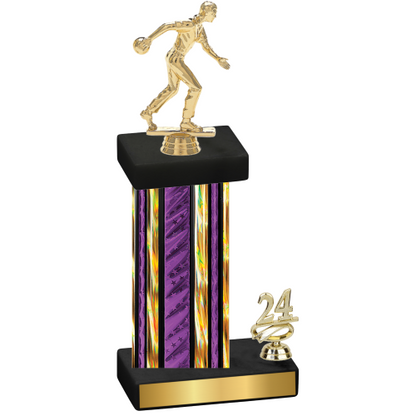 Accented Single Purple Glacier Year Bowling Trophy