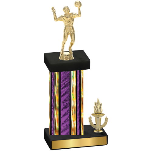 Accented Single Purple Glacier Victory Volleyball Trophy