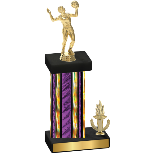 Accented Single Purple Glacier Victory Volleyball Trophy