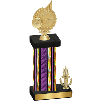 Accented Single Purple Glacier Victory Volleyball Trophy