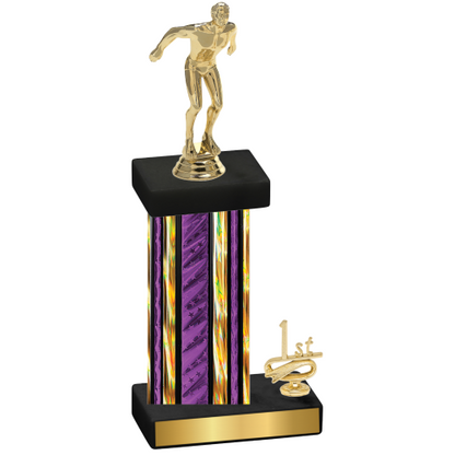 Accented Single Purple Glacier First Place Swimming Trophy