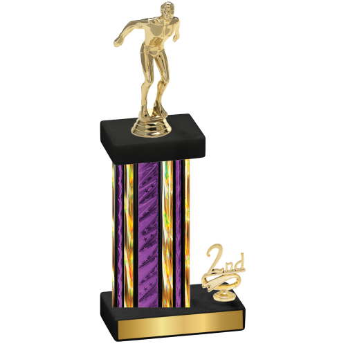 Accented Single Purple Glacier Second Place Swimming Trophy