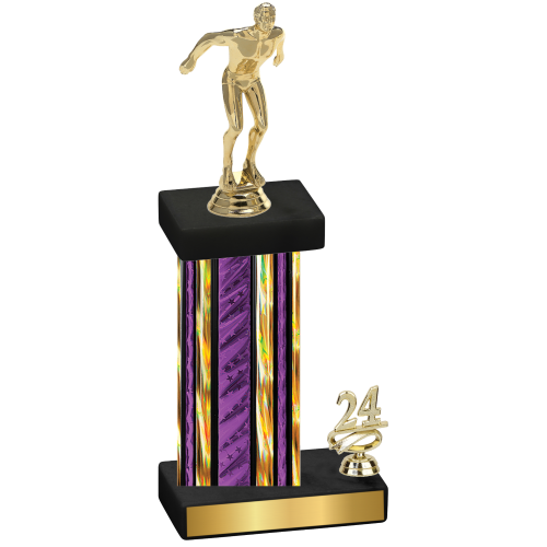 Accented Single Purple Glacier Year Swimming Trophy