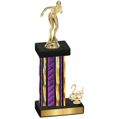 Accented Single Purple Glacier Second Place Tennis Trophy