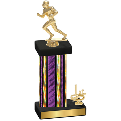 Accented Single Purple Glacier First Place Football Trophy