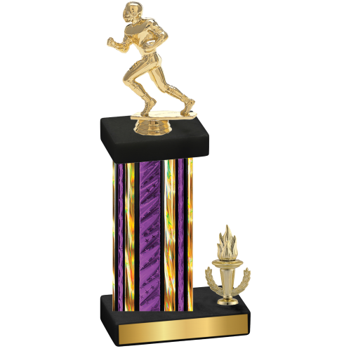 Accented Single Purple Glacier Victory Football Trophy