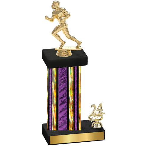 Accented Single Purple Glacier Year Football Trophy