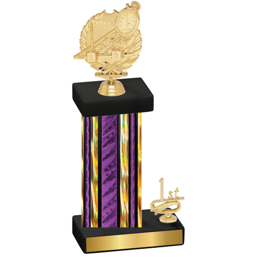 Accented Single Purple Glacier First Place Swimming Trophy