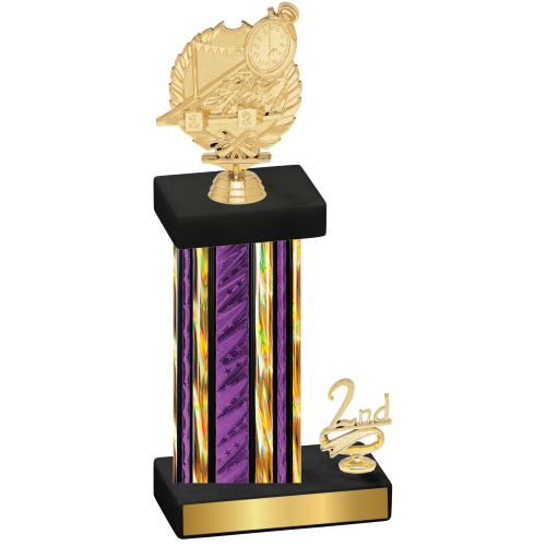 Accented Single Purple Glacier Second Place Swimming Trophy