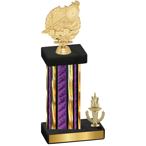 Accented Single Purple Glacier Victory Swimming Trophy