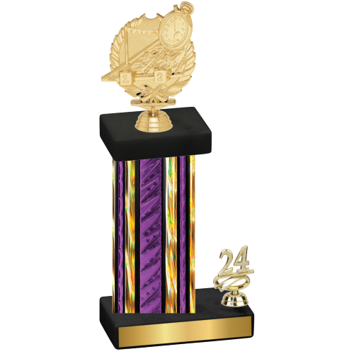 Accented Single Purple Glacier Year Swimming Trophy