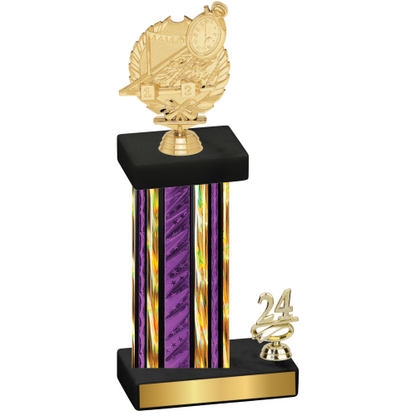 Accented Single Purple Glacier Year Swimming Trophy