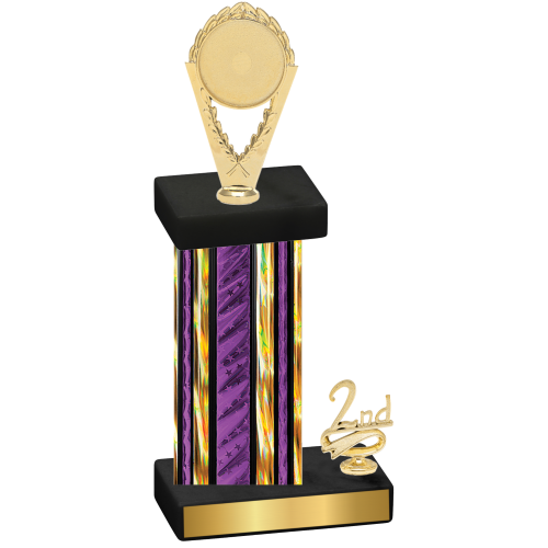 Accented Single Purple Glacier Second Place Insert Trophy