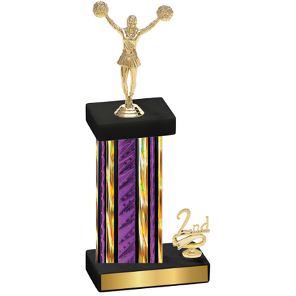 Accented Single Purple Glacier Second Place Cheerleading Trophy