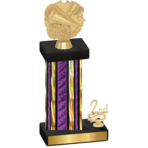 Accented Single Purple Glacier Second Place Cheerleading Trophy