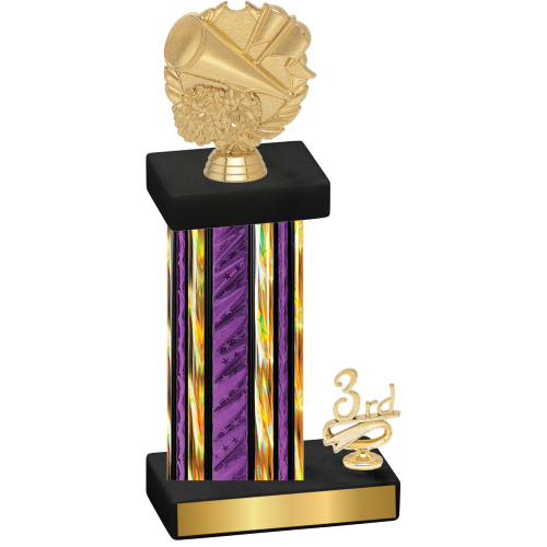 Accented Single Purple Glacier Third Place Cheerleading Trophy