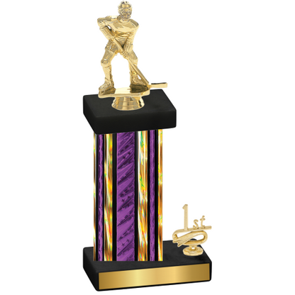 Accented Single Purple Glacier First Place Hockey Trophy