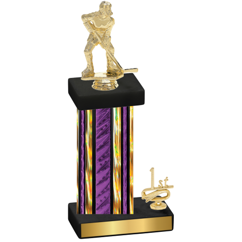 Accented Single Purple Glacier First Place Hockey Trophy