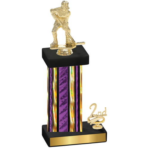 Accented Single Purple Glacier Second Place Hockey Trophy
