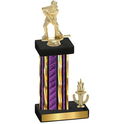 Accented Single Purple Glacier Victory Hockey Trophy