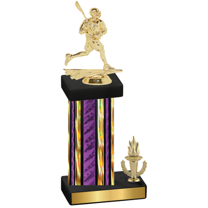 Accented Single Purple Glacier Victory Lacrosse Trophy