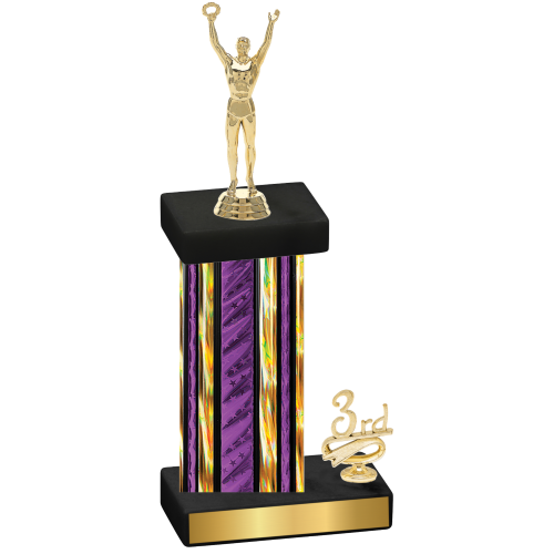 Accented Single Purple Glacier Third Place Victory Trophy