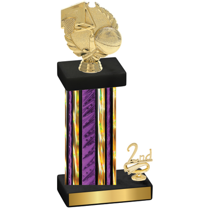 Accented Single Purple Glacier Second Place Basketball Trophy