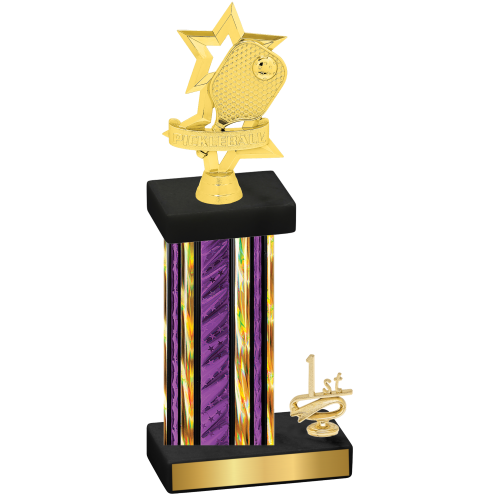 Accented Single Purple Glacier First Place Pickleball Trophy