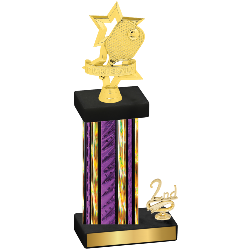Accented Single Purple Glacier Second Place Pickleball Trophy