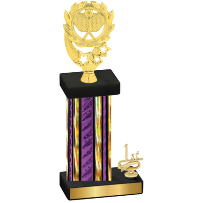 Accented Single Purple Glacier First Place Pickleball Trophy