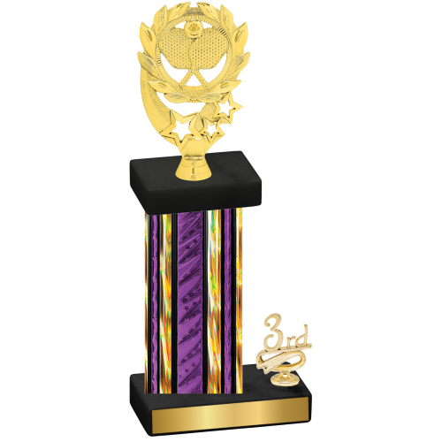 Accented Single Purple Glacier Third Place Pickleball Trophy